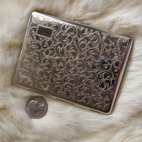 Cigarette / card Silver metal case - Picture 4 of 4